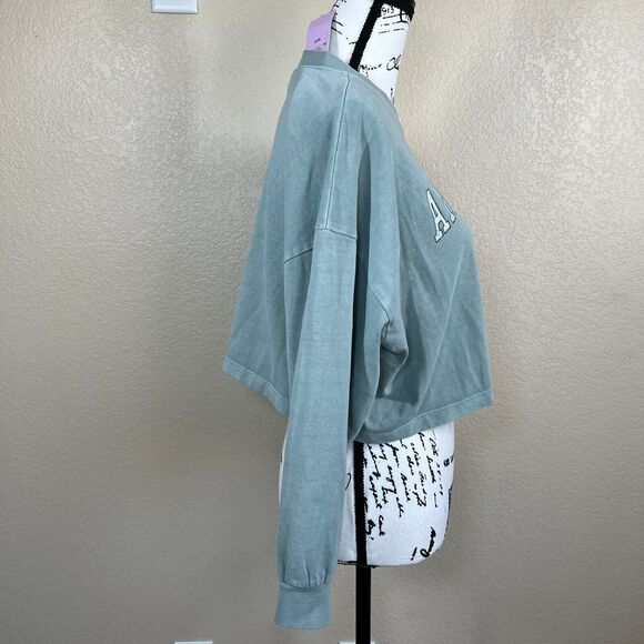 Wild Fable Slate Slate Blue Long Sleeve Heavy Knit T-Shirt Size XXS relax fit - Picture 8 of 14